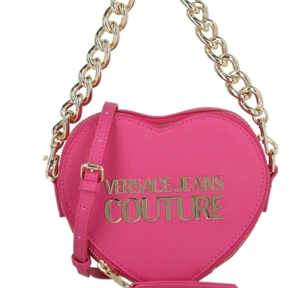 🔥Rare Versace Jeans Collection Hot Pink Heart Shoulder Bag